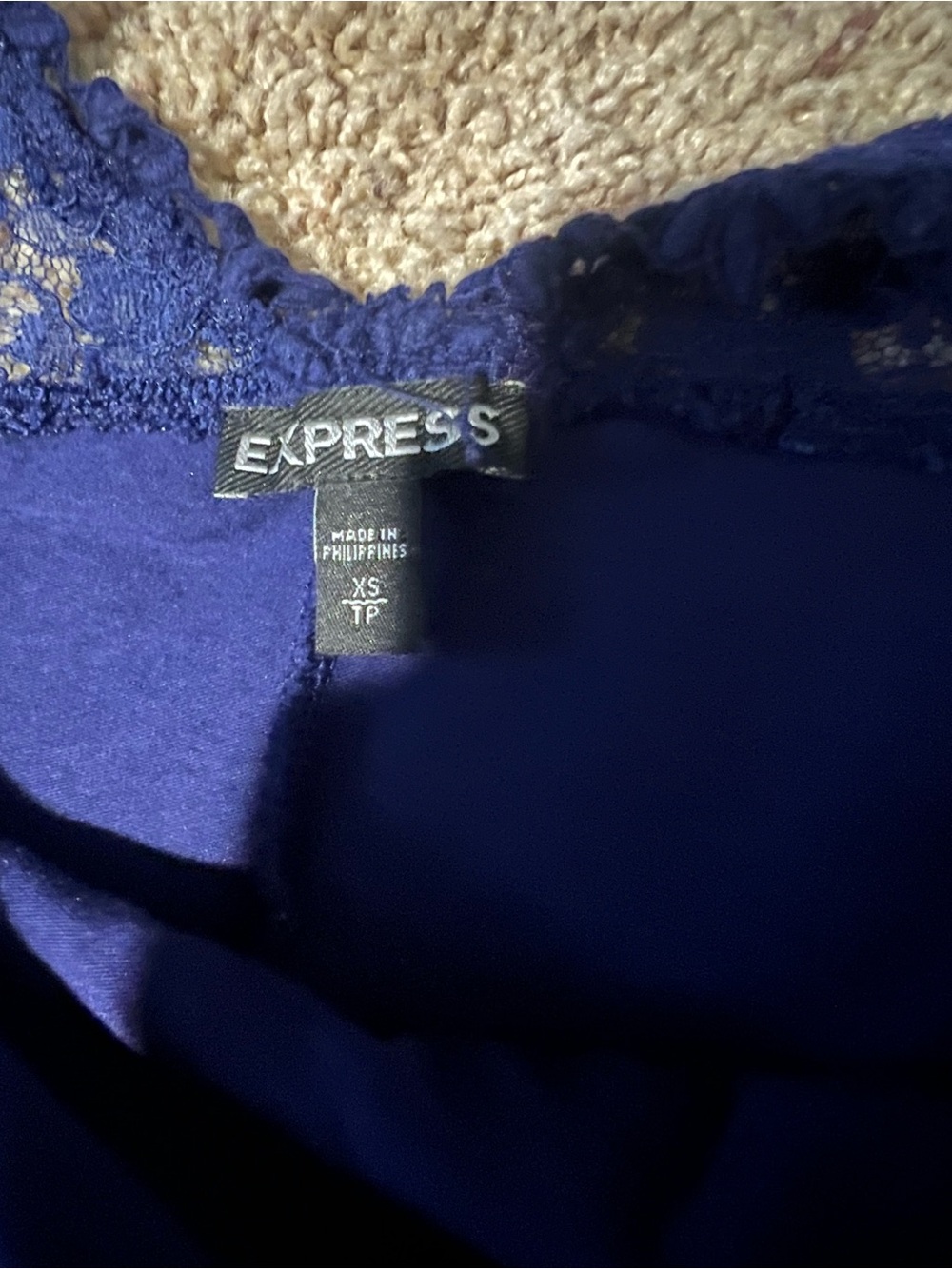 Express Navy Blue Lace tank - Picture 6 of 8